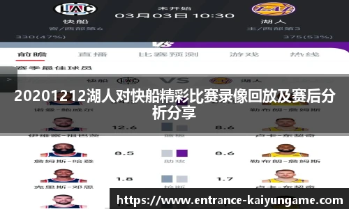20201212湖人对快船精彩比赛录像回放及赛后分析分享